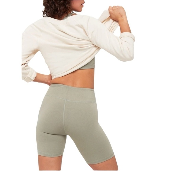 MATE the Label Organic Stretch Biker Short in Sage In 3X - Picture 2 of 6